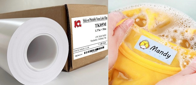 Washable Clothing Label Material for Care Tags Vaskbart tøjmærkemateriale til plejemærker